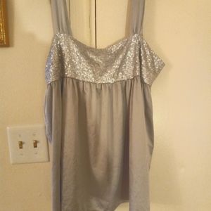 New York& Company Stretcm Size 12 Silver Tank top